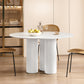 Round Standard Height Dining Table Modern White Wood Dining Site Table Clearhalo 'Dining Tables & Seating' 'Dining Tables' 'dining_table' 'furn' 'furn_dining_table' 'Furniture' 'furniture_dining_table' 'Kitchen & Dining Furniture' 'kitchen' 'kitchen_dining_table' 4791909