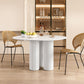Round Standard Height Dining Table Modern White Wood Dining Site Table Clearhalo 'Dining Tables & Seating' 'Dining Tables' 'dining_table' 'furn' 'furn_dining_table' 'Furniture' 'furniture_dining_table' 'Kitchen & Dining Furniture' 'kitchen' 'kitchen_dining_table' 4791910