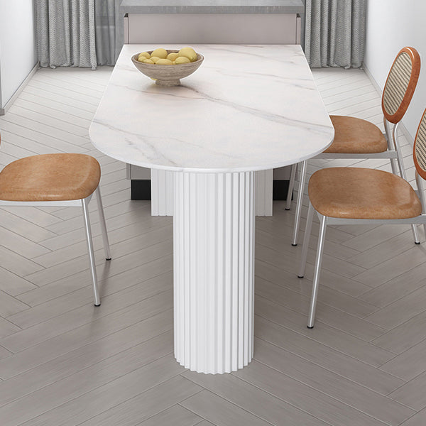 Dining Room Kitchen Table Modern Oval Solid Wood Double Pedestal Table Clearhalo 'Dining Tables & Seating' 'Dining Tables' 'dining_table' 'furn' 'furn_dining_table' 'Furniture' 'furniture_dining_table' 'Kitchen & Dining Furniture' 'kitchen' 'kitchen_dining_table' 4791924