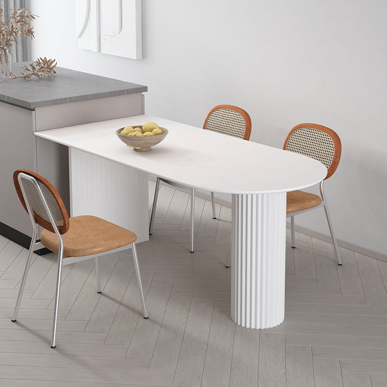 Dining Room Kitchen Table Modern Oval Solid Wood Double Pedestal Table Clearhalo 'Dining Tables & Seating' 'Dining Tables' 'dining_table' 'furn' 'furn_dining_table' 'Furniture' 'furniture_dining_table' 'Kitchen & Dining Furniture' 'kitchen' 'kitchen_dining_table' 4791925