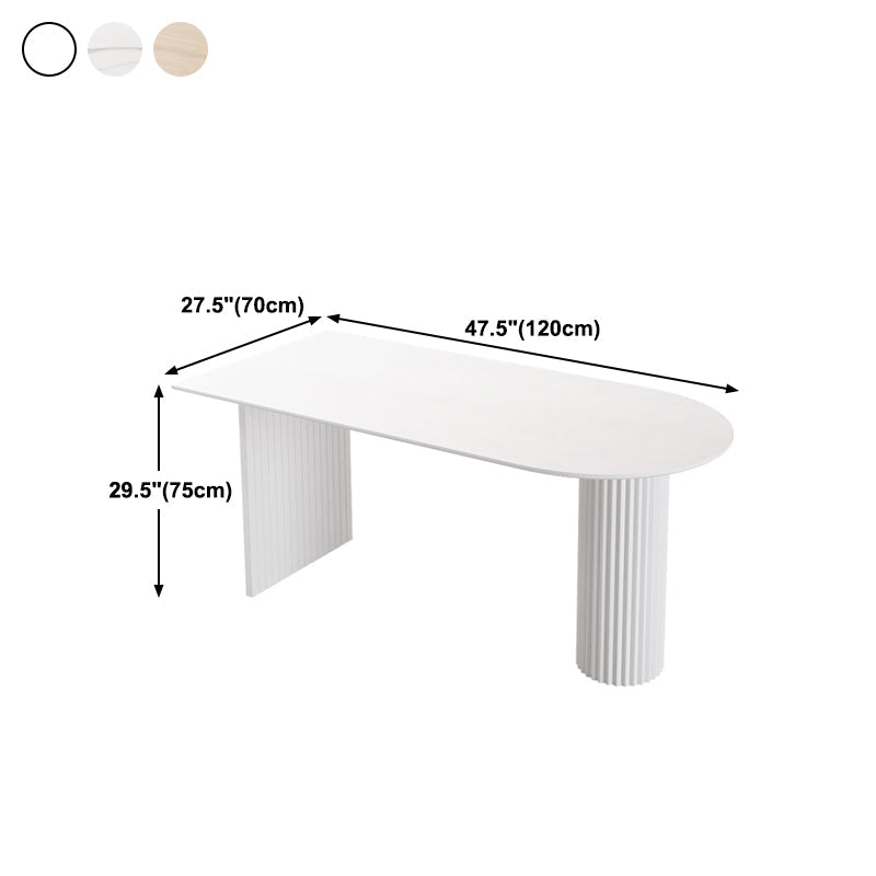 Dining Room Kitchen Table Modern Oval Solid Wood Double Pedestal Table Clearhalo 'Dining Tables & Seating' 'Dining Tables' 'dining_table' 'furn' 'furn_dining_table' 'Furniture' 'furniture_dining_table' 'Kitchen & Dining Furniture' 'kitchen' 'kitchen_dining_table' 4791932
