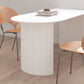 Stone Top Table Contemporary Dining Table with Sled Base in White Clearhalo 'Dining Tables & Seating' 'Dining Tables' 'dining_table' 'Furniture' 'furniture_dining_table' 'Kitchen & Dining Furniture' 'kitchen' 'kitchen_dining_table' 4791943