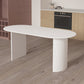 Stone Top Table Contemporary Dining Table with Sled Base in White Clearhalo 'Dining Tables & Seating' 'Dining Tables' 'dining_table' 'Furniture' 'furniture_dining_table' 'Kitchen & Dining Furniture' 'kitchen' 'kitchen_dining_table' 4791944