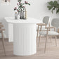 Stone Top Table Contemporary Dining Table with Sled Base in White Clearhalo 'Dining Tables & Seating' 'Dining Tables' 'dining_table' 'Furniture' 'furniture_dining_table' 'Kitchen & Dining Furniture' 'kitchen' 'kitchen_dining_table' 4791945