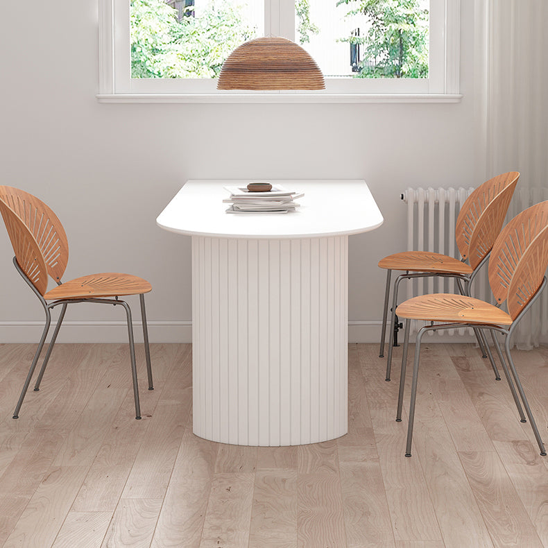 Stone Top Table Contemporary Dining Table with Sled Base in White Clearhalo 'Dining Tables & Seating' 'Dining Tables' 'dining_table' 'Furniture' 'furniture_dining_table' 'Kitchen & Dining Furniture' 'kitchen' 'kitchen_dining_table' 4791949
