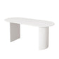 Stone Top Table Contemporary Dining Table with Sled Base in White White Oval Clearhalo 'Dining Tables & Seating' 'Dining Tables' 'dining_table' 'Furniture' 'furniture_dining_table' 'Kitchen & Dining Furniture' 'kitchen' 'kitchen_dining_table' 4791951