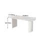 Stone Top Table Contemporary Dining Table with Sled Base in White Clearhalo 'Dining Tables & Seating' 'Dining Tables' 'dining_table' 'Furniture' 'furniture_dining_table' 'Kitchen & Dining Furniture' 'kitchen' 'kitchen_dining_table' 4791959