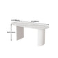 Stone Top Table Contemporary Dining Table with Sled Base in White Clearhalo 'Dining Tables & Seating' 'Dining Tables' 'dining_table' 'Furniture' 'furniture_dining_table' 'Kitchen & Dining Furniture' 'kitchen' 'kitchen_dining_table' 4791960