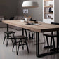 Industrial Home Solid Wood Table 29-inch Rectangle Double Pedestal Dining Table Natural 70.9"L x 31.5"W x 29.5"H Without Chairs Clearhalo 'Dining Tables & Seating' 'Dining Tables' 'dining_table' 'furn' 'furn_dining_table' 'Furniture' 'furniture_dining_table' 'Kitchen & Dining Furniture' 'kitchen' 'kitchen_dining_table' 4791962