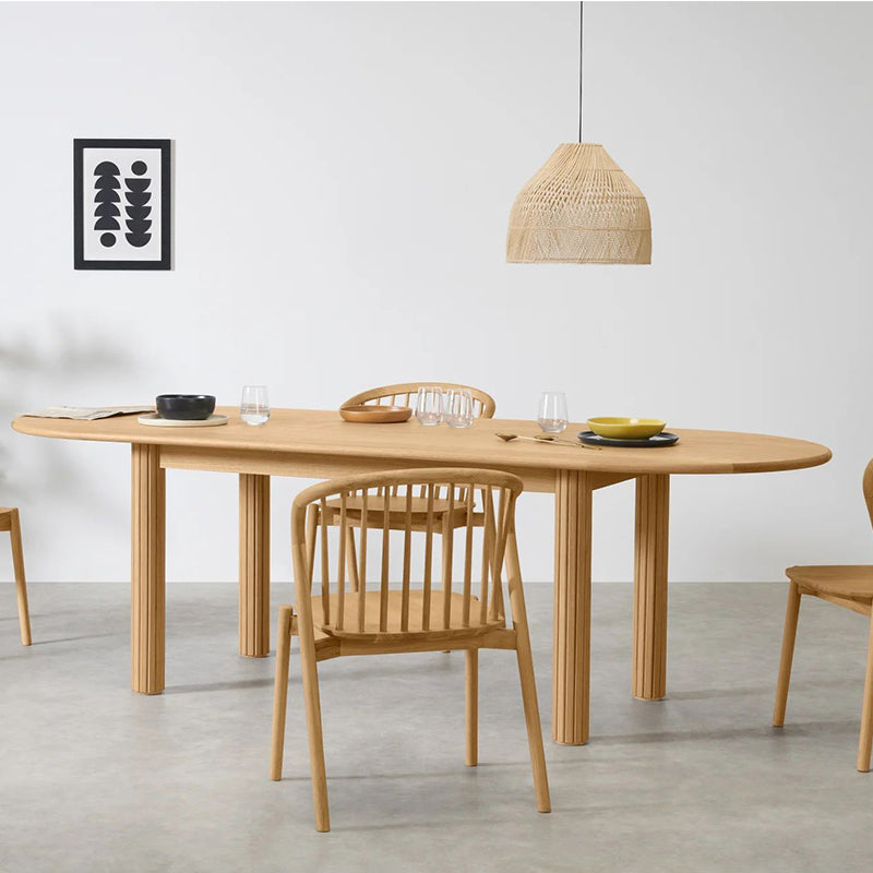 Modern Style Dining Oval Table Dining Wooden Table for Restaurant with Wood Legs Natural 70.9"L x 31.5"W x 29.5"H Without Chairs Clearhalo 'Dining Tables & Seating' 'Dining Tables' 'dining_table' 'furn' 'furn_dining_table' 'Furniture' 'furniture_dining_table' 'Kitchen & Dining Furniture' 'kitchen' 'kitchen_dining_table' 4791974