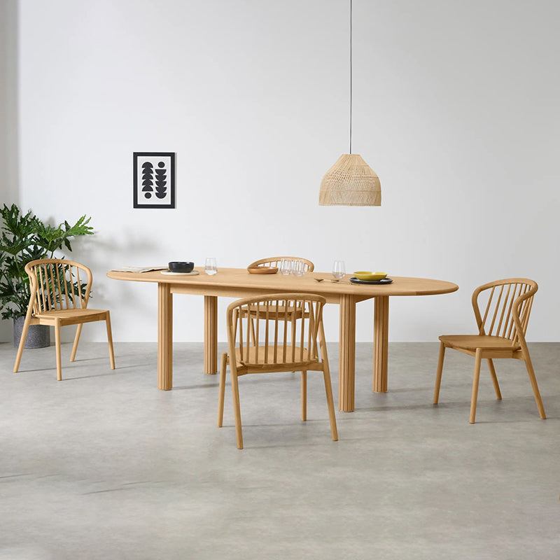 Modern Style Dining Oval Table Dining Wooden Table for Restaurant with Wood Legs Natural 78.7"L x 31.5"W x 29.5"H Without Chairs Clearhalo 'Dining Tables & Seating' 'Dining Tables' 'dining_table' 'furn' 'furn_dining_table' 'Furniture' 'furniture_dining_table' 'Kitchen & Dining Furniture' 'kitchen' 'kitchen_dining_table' 4791976