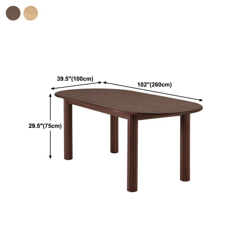 Modern Style Dining Oval Table Dining Wooden Table for Restaurant with Wood Legs Clearhalo 'Dining Tables & Seating' 'Dining Tables' 'dining_table' 'furn' 'furn_dining_table' 'Furniture' 'furniture_dining_table' 'Kitchen & Dining Furniture' 'kitchen' 'kitchen_dining_table' 4791986