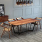Pine Wood Top Dining Table Rectangle Industrial Table with Trestle Base 78.7"L x 31.5"W x 29.5"H Clearhalo 'Dining Tables & Seating' 'Dining Tables' 'dining_table' 'Furniture' 'furniture_dining_table' 'Kitchen & Dining Furniture' 'kitchen' 'kitchen_dining_table' 4791995