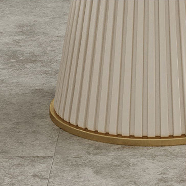 Stone Top Dining Table Round Table with Wood Pedestal Base in White Clearhalo 'Dining Tables & Seating' 'Dining Tables' 'dining_table' 'furn' 'furn_dining_table' 'Furniture' 'furniture_dining_table' 'Kitchen & Dining Furniture' 'kitchen' 'kitchen_dining_table' 4792015