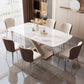 Metal Modern Style Rectangle Dining Table Sintered Stone Top Table for Dining Room White Without Chairs Clearhalo 'Dining Tables & Seating' 'Dining Tables' 'dining_table' 'furn' 'furn_dining_table' 'Furniture' 'furniture_dining_table' 'Kitchen & Dining Furniture' 'kitchen' 'kitchen_dining_table' 4792025