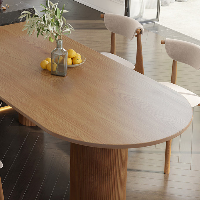 Contemporary Dining Oval Table Dining Wooden Table for Restaurant with Wood Legs Clearhalo 'Dining Tables & Seating' 'Dining Tables' 'dining_table' 'furn' 'furn_dining_table' 'Furniture' 'furniture_dining_table' 'Kitchen & Dining Furniture' 'kitchen' 'kitchen_dining_table' 4792044