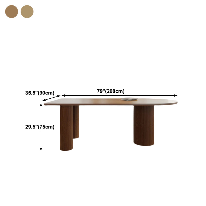 Contemporary Dining Oval Table Dining Wooden Table for Restaurant with Wood Legs Clearhalo 'Dining Tables & Seating' 'Dining Tables' 'dining_table' 'furn' 'furn_dining_table' 'Furniture' 'furniture_dining_table' 'Kitchen & Dining Furniture' 'kitchen' 'kitchen_dining_table' 4792053