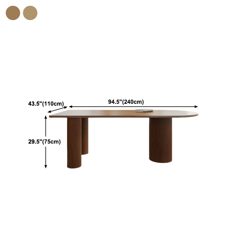 Contemporary Dining Oval Table Dining Wooden Table for Restaurant with Wood Legs Clearhalo 'Dining Tables & Seating' 'Dining Tables' 'dining_table' 'furn' 'furn_dining_table' 'Furniture' 'furniture_dining_table' 'Kitchen & Dining Furniture' 'kitchen' 'kitchen_dining_table' 4792055