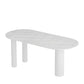 Modern Stone Top Oval Dinette Table Wood Tripod Base Dining Table in White Gloss White Without Chairs Clearhalo 'Dining Tables & Seating' 'Dining Tables' 'dining_table' 'furn' 'furn_dining_table' 'Furniture' 'furniture_dining_table' 'Kitchen & Dining Furniture' 'kitchen' 'kitchen_dining_table' 4792063