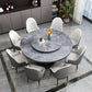 Modern Rubberwood Home Table Round Pedestal Convertible Dining Table Gray Without Chairs Clearhalo 'Dining Tables & Seating' 'Dining Tables' 'dining_table' 'furn' 'furn_dining_table' 'Furniture' 'furniture_dining_table' 'Kitchen & Dining Furniture' 'kitchen' 'kitchen_dining_table' 4792096