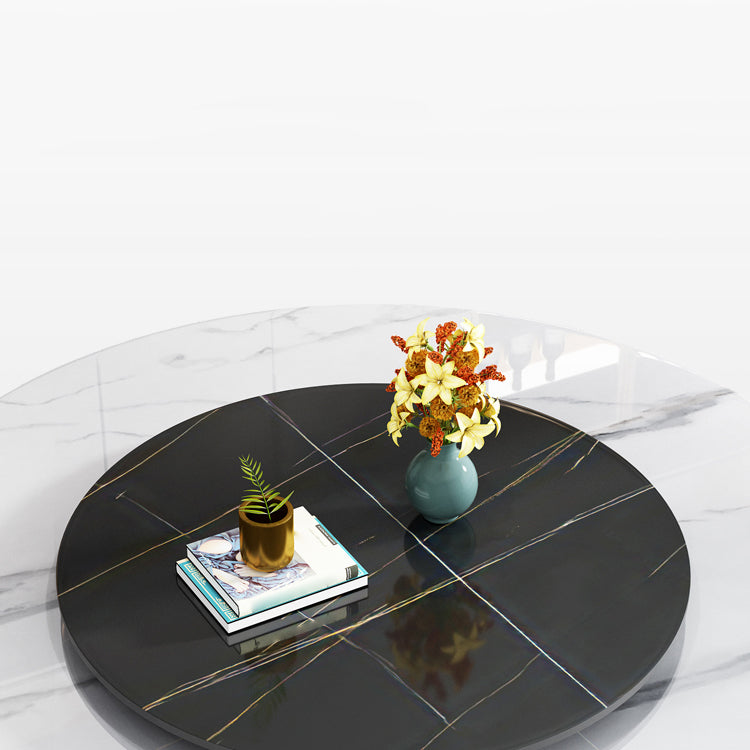 Modern Rubberwood Home Table Round Pedestal Convertible Dining Table Clearhalo 'Dining Tables & Seating' 'Dining Tables' 'dining_table' 'furn' 'furn_dining_table' 'Furniture' 'furniture_dining_table' 'Kitchen & Dining Furniture' 'kitchen' 'kitchen_dining_table' 4792099