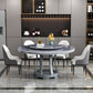 Modern Rubberwood Home Table Round Pedestal Convertible Dining Table Clearhalo 'Dining Tables & Seating' 'Dining Tables' 'dining_table' 'furn' 'furn_dining_table' 'Furniture' 'furniture_dining_table' 'Kitchen & Dining Furniture' 'kitchen' 'kitchen_dining_table' 4792104