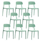 Contemporary Stackable Chairs Open Back Kitchen Armless Chair with Plastic Legs Green 8 Piece Set Clearhalo 'Dining Chairs' 'Dining Tables & Seating' 'dining_chair' 'furn' 'furn_dining_chair' 'Furniture' 'furniture_dining_chair' 'Kitchen & Dining Furniture' 4792113