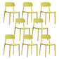Contemporary Stackable Chairs Open Back Kitchen Armless Chair with Plastic Legs Yellow 8 Piece Set Clearhalo 'Dining Chairs' 'Dining Tables & Seating' 'dining_chair' 'furn' 'furn_dining_chair' 'Furniture' 'furniture_dining_chair' 'Kitchen & Dining Furniture' 4792116