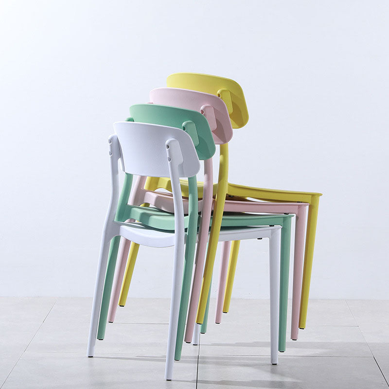 Contemporary Stackable Chairs Open Back Kitchen Armless Chair with Plastic Legs Clearhalo 'Dining Chairs' 'Dining Tables & Seating' 'dining_chair' 'furn' 'furn_dining_chair' 'Furniture' 'furniture_dining_chair' 'Kitchen & Dining Furniture' 4792124