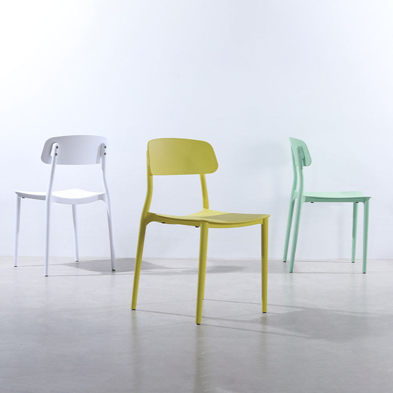 Contemporary Stackable Chairs Open Back Kitchen Armless Chair with Plastic Legs Clearhalo 'Dining Chairs' 'Dining Tables & Seating' 'dining_chair' 'furn' 'furn_dining_chair' 'Furniture' 'furniture_dining_chair' 'Kitchen & Dining Furniture' 4792125