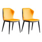 Industrial Design Armless Wingback Side Chair Faux Leather Side Chair Yellow 2 Piece Set Clearhalo 'Dining Chairs' 'Dining Tables & Seating' 'dining_chair' 'furn' 'furn_dining_chair' 'Furniture' 'furniture_dining_chair' 'Kitchen & Dining Furniture' 4792131
