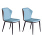 Industrial Design Armless Wingback Side Chair Faux Leather Side Chair Blue 2 Piece Set Clearhalo 'Dining Chairs' 'Dining Tables & Seating' 'dining_chair' 'furn' 'furn_dining_chair' 'Furniture' 'furniture_dining_chair' 'Kitchen & Dining Furniture' 4792135