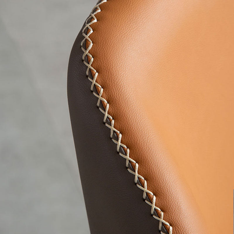 Industrial Design Armless Wingback Side Chair Faux Leather Side Chair Clearhalo 'Dining Chairs' 'Dining Tables & Seating' 'dining_chair' 'furn' 'furn_dining_chair' 'Furniture' 'furniture_dining_chair' 'Kitchen & Dining Furniture' 4792138