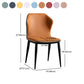 Industrial Design Armless Wingback Side Chair Faux Leather Side Chair Clearhalo 'Dining Chairs' 'Dining Tables & Seating' 'dining_chair' 'furn' 'furn_dining_chair' 'Furniture' 'furniture_dining_chair' 'Kitchen & Dining Furniture' 4792146