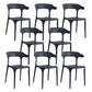 Contemporary Chairs Open Back Kitchen Armless Chair with Plastic Legs Black 8 Piece Set Clearhalo 'Dining Chairs' 'Dining Tables & Seating' 'dining_chair' 'furn' 'furn_dining_chair' 'Furniture' 'furniture_dining_chair' 'Kitchen & Dining Furniture' 4792148