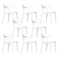 Contemporary Chairs Open Back Kitchen Armless Chair with Plastic Legs White 8 Piece Set Clearhalo 'Dining Chairs' 'Dining Tables & Seating' 'dining_chair' 'furn' 'furn_dining_chair' 'Furniture' 'furniture_dining_chair' 'Kitchen & Dining Furniture' 4792149