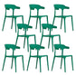 Contemporary Chairs Open Back Kitchen Armless Chair with Plastic Legs Green 8 Piece Set Clearhalo 'Dining Chairs' 'Dining Tables & Seating' 'dining_chair' 'furn' 'furn_dining_chair' 'Furniture' 'furniture_dining_chair' 'Kitchen & Dining Furniture' 4792155