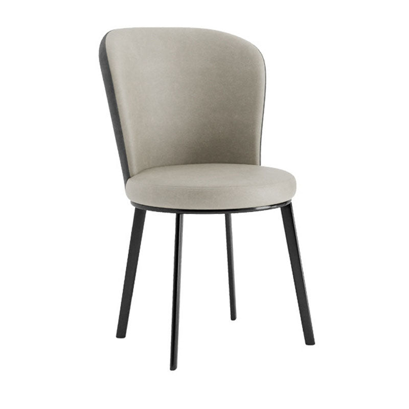 Contemporary Faux Leather Side Chair for Home Armless Solid Back Chair Grey 1 Piece Clearhalo 'Dining Chairs' 'Dining Tables & Seating' 'dining_chair' 'furn' 'furn_dining_chair' 'Furniture' 'furniture_dining_chair' 'Kitchen & Dining Furniture' 4792165