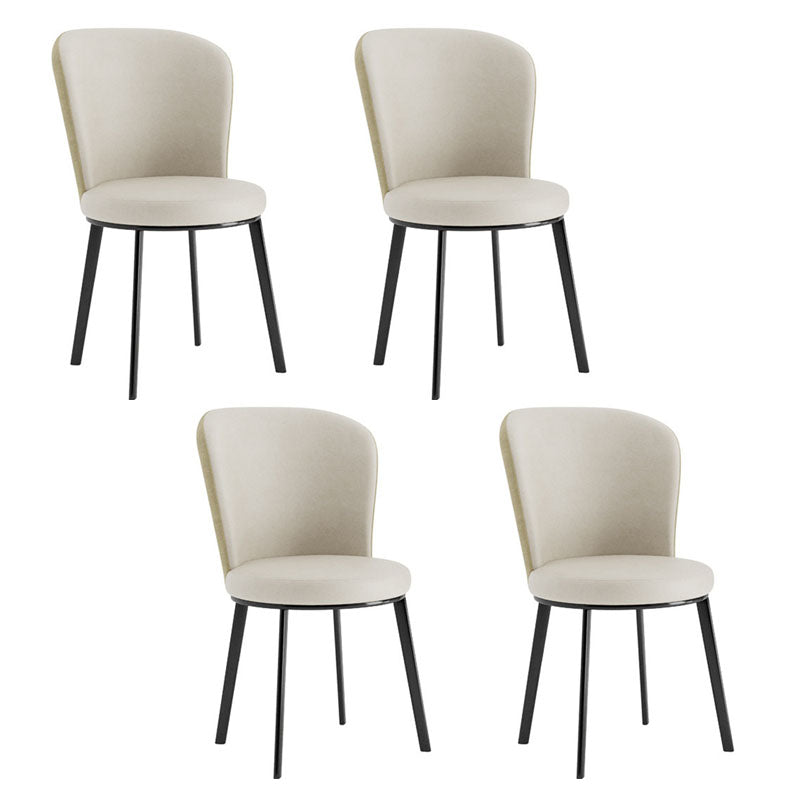 Contemporary Faux Leather Side Chair for Home Armless Solid Back Chair Nude 4 Piece Set Clearhalo 'Dining Chairs' 'Dining Tables & Seating' 'dining_chair' 'furn' 'furn_dining_chair' 'Furniture' 'furniture_dining_chair' 'Kitchen & Dining Furniture' 4792174