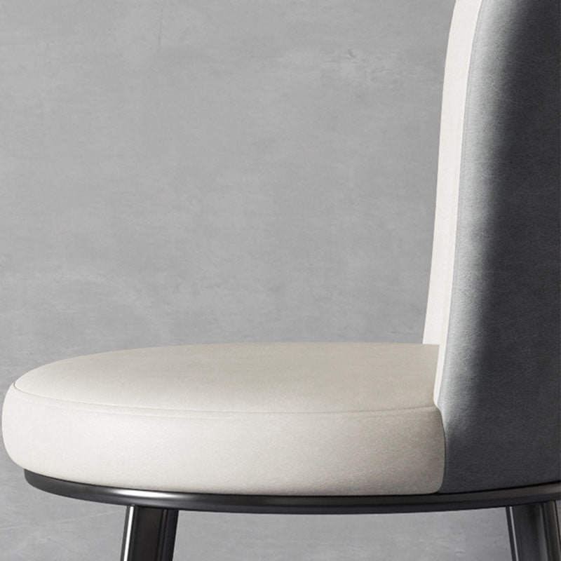 Contemporary Faux Leather Side Chair for Home Armless Solid Back Chair Clearhalo 'Dining Chairs' 'Dining Tables & Seating' 'dining_chair' 'furn' 'furn_dining_chair' 'Furniture' 'furniture_dining_chair' 'Kitchen & Dining Furniture' 4792177