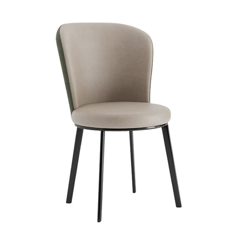 Contemporary Faux Leather Side Chair for Home Armless Solid Back Chair Green 1 Piece Clearhalo 'Dining Chairs' 'Dining Tables & Seating' 'dining_chair' 'furn' 'furn_dining_chair' 'Furniture' 'furniture_dining_chair' 'Kitchen & Dining Furniture' 4792183