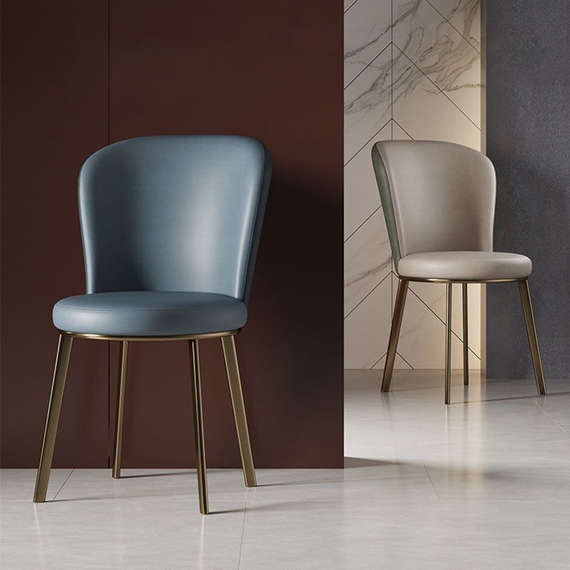 Contemporary Faux Leather Side Chair for Home Armless Solid Back Chair Clearhalo 'Dining Chairs' 'Dining Tables & Seating' 'dining_chair' 'furn' 'furn_dining_chair' 'Furniture' 'furniture_dining_chair' 'Kitchen & Dining Furniture' 4792185