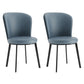 Contemporary Faux Leather Side Chair for Home Armless Solid Back Chair Blue 2 Piece Set Clearhalo 'Dining Chairs' 'Dining Tables & Seating' 'dining_chair' 'furn' 'furn_dining_chair' 'Furniture' 'furniture_dining_chair' 'Kitchen & Dining Furniture' 4792189