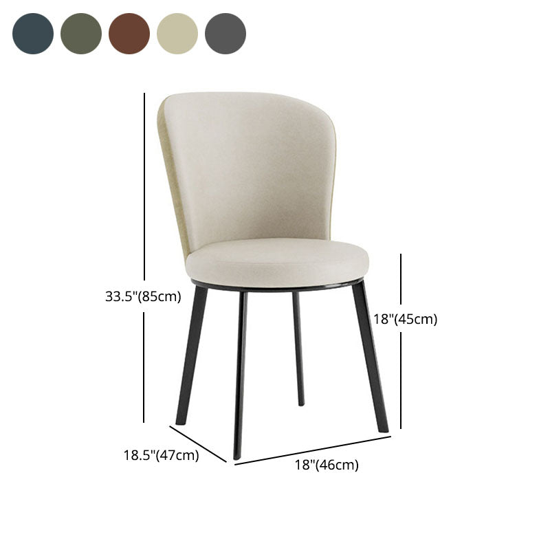 Contemporary Faux Leather Side Chair for Home Armless Solid Back Chair Clearhalo 'Dining Chairs' 'Dining Tables & Seating' 'dining_chair' 'furn' 'furn_dining_chair' 'Furniture' 'furniture_dining_chair' 'Kitchen & Dining Furniture' 4792191