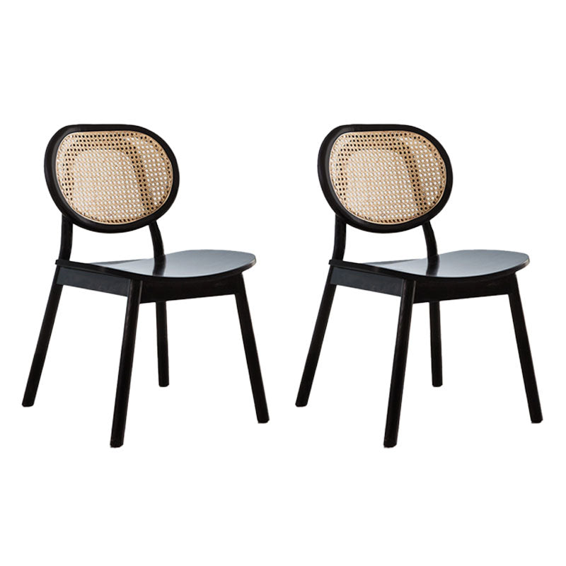 Contemporary Style Wood Dining Chair Armless Side Chairs for Restaurant Black 2 Piece Set Clearhalo 'Dining Chairs' 'Dining Tables & Seating' 'dining_chair' 'furn' 'furn_dining_chair' 'Furniture' 'furniture_dining_chair' 'Kitchen & Dining Furniture' 4792194