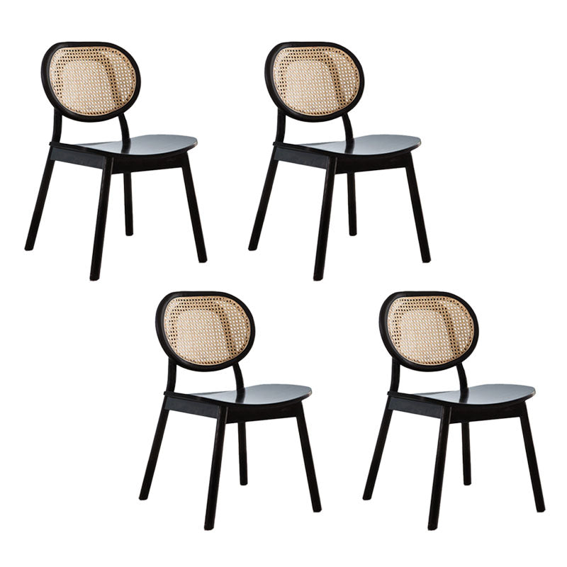 Contemporary Style Wood Dining Chair Armless Side Chairs for Restaurant Black 4 Piece Set Clearhalo 'Dining Chairs' 'Dining Tables & Seating' 'dining_chair' 'furn' 'furn_dining_chair' 'Furniture' 'furniture_dining_chair' 'Kitchen & Dining Furniture' 4792197
