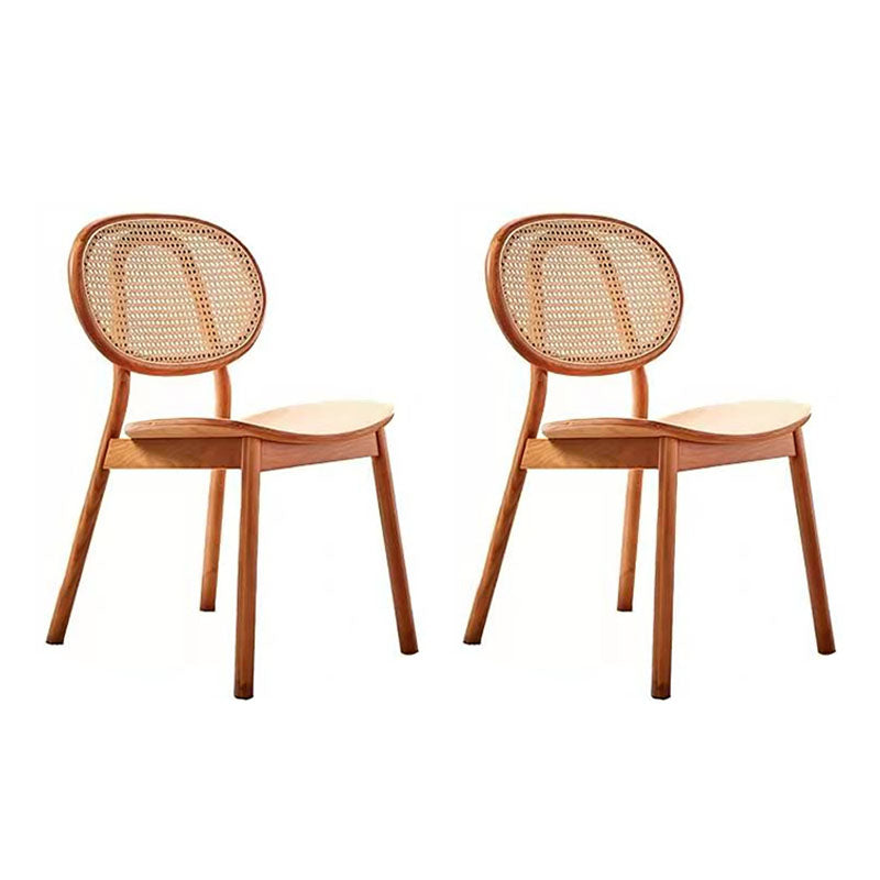 Contemporary Style Wood Dining Chair Armless Side Chairs for Restaurant Walnut 2 Piece Set Clearhalo 'Dining Chairs' 'Dining Tables & Seating' 'dining_chair' 'furn' 'furn_dining_chair' 'Furniture' 'furniture_dining_chair' 'Kitchen & Dining Furniture' 4792206