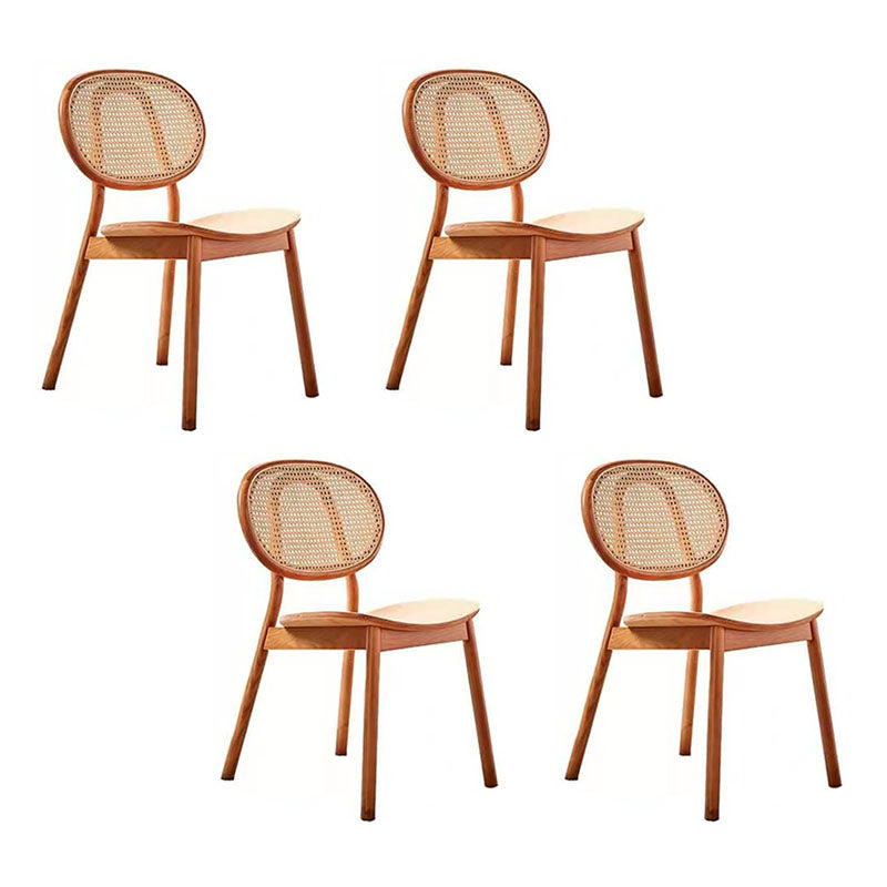 Contemporary Style Wood Dining Chair Armless Side Chairs for Restaurant Walnut 4 Piece Set Clearhalo 'Dining Chairs' 'Dining Tables & Seating' 'dining_chair' 'furn' 'furn_dining_chair' 'Furniture' 'furniture_dining_chair' 'Kitchen & Dining Furniture' 4792208