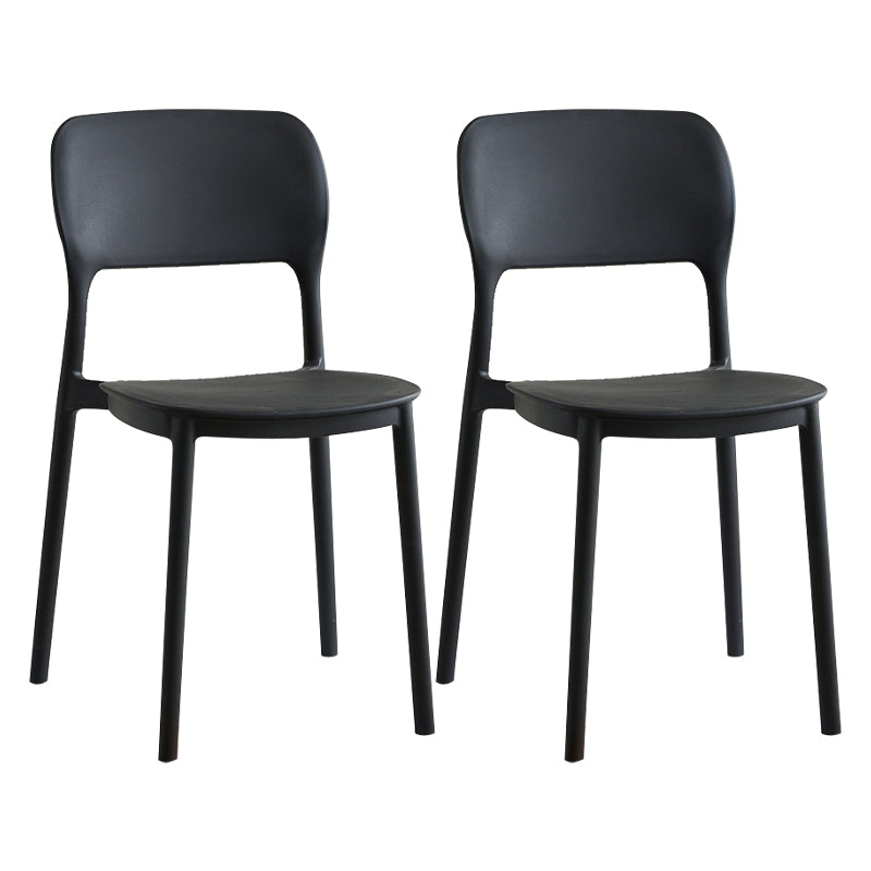 Scandinavian Plastic Kitchen Dining Side Chair Open Back Chair Black 2 Piece Set Clearhalo 'Dining Chairs' 'Dining Tables & Seating' 'dining_chair' 'furn' 'furn_dining_chair' 'Furniture' 'furniture_dining_chair' 'Kitchen & Dining Furniture' 4792214