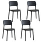 Scandinavian Plastic Kitchen Dining Side Chair Open Back Chair Black 4 Piece Set Clearhalo 'Dining Chairs' 'Dining Tables & Seating' 'dining_chair' 'furn' 'furn_dining_chair' 'Furniture' 'furniture_dining_chair' 'Kitchen & Dining Furniture' 4792216